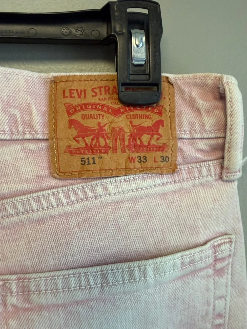 Levi’s 511 Slim Fit Jeans Pink Stretch Denim Men’s 33x30